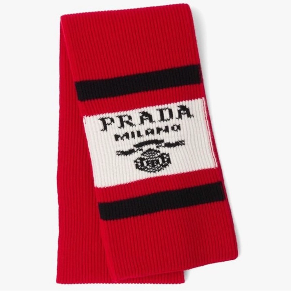 Prada Cashmere Logo Scarf